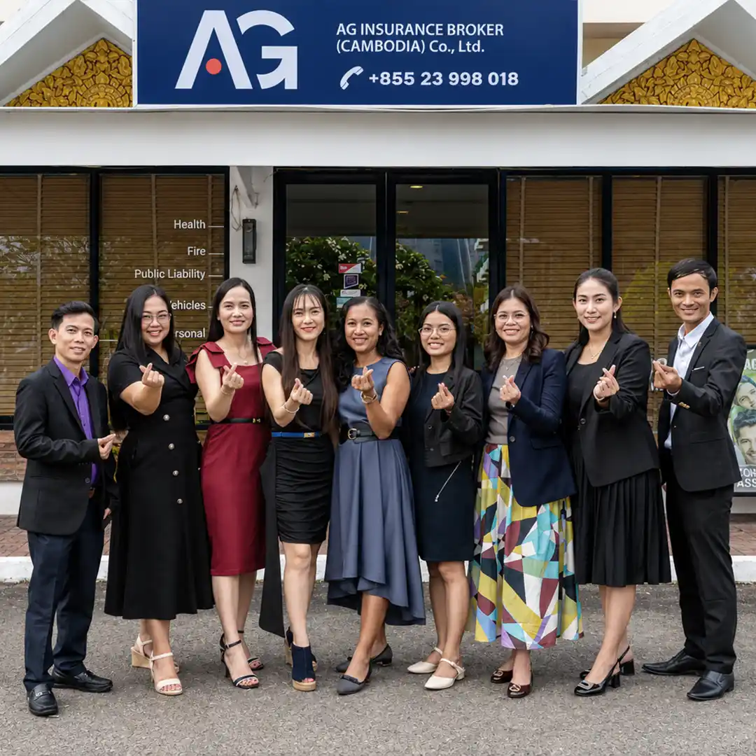 The AG Cambodia team outside their Phnom Penh office
